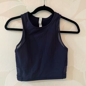 2 Lululemon crop tops one in navy and one in black